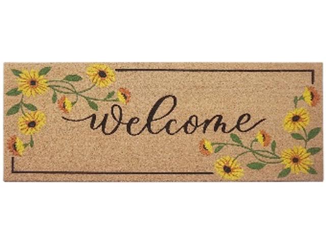 COIR DOOR MAT SUNFLOWER BORDER (WELCOME) (16"X48")